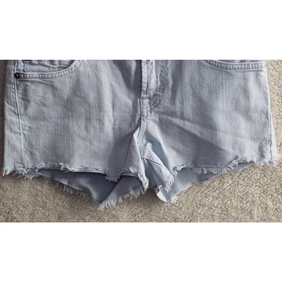 7 For All Mankind Cut Off Denim Jean Shorts in Light Blue Wash, Women's Size 26 - Picture 4 of 15
